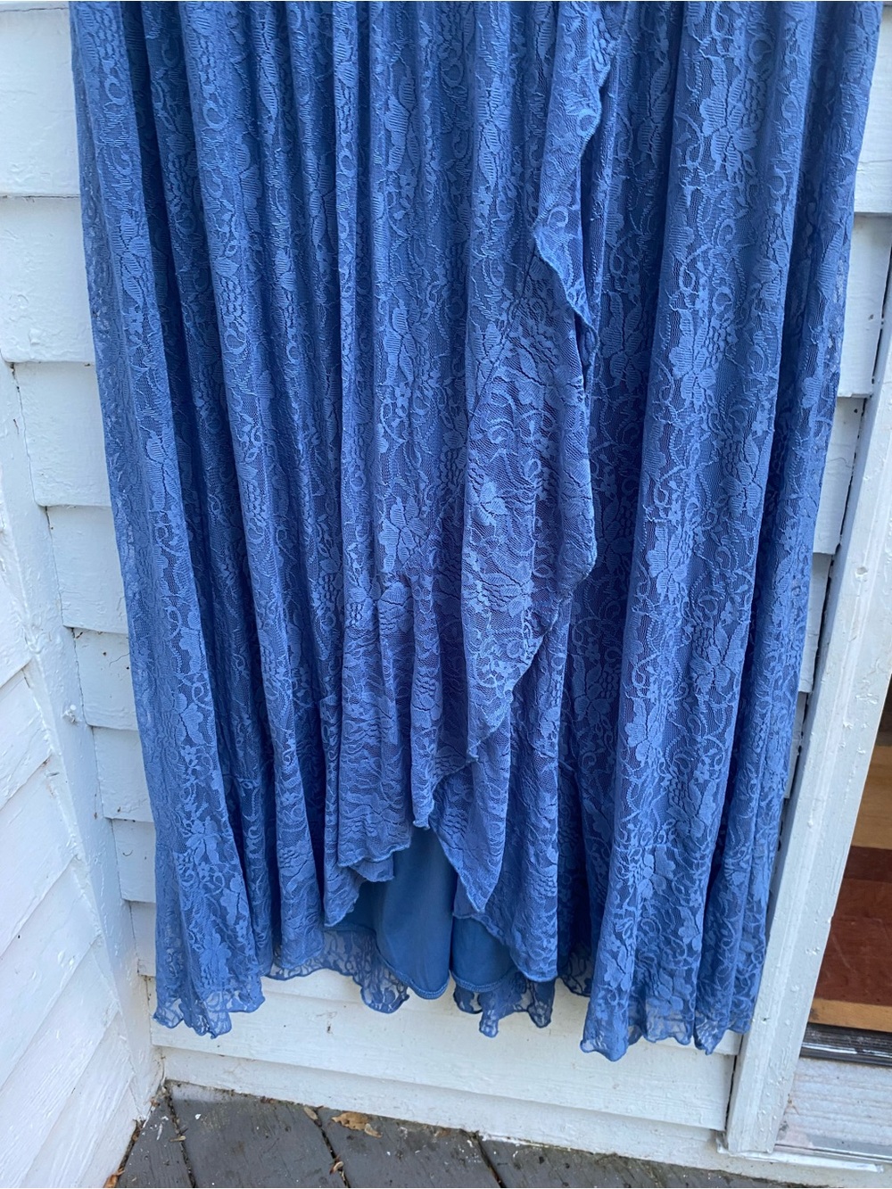 Ever Pretty Dusty Blue Lace Ruffled Formal Evening Dress - Picture 7 of 12